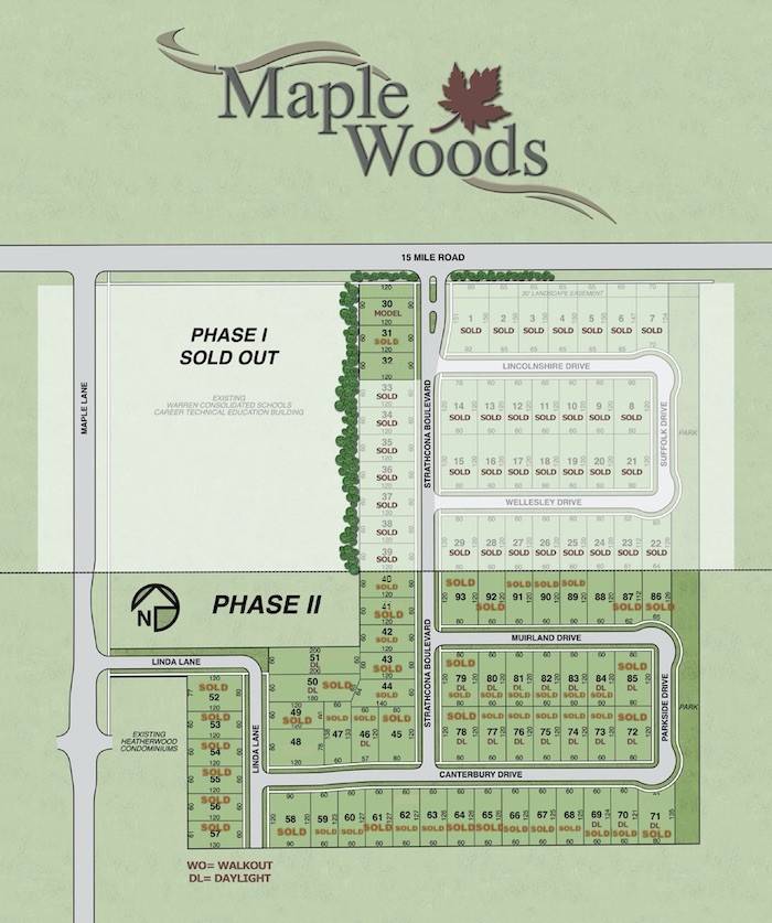 Maple Woods Site Plan from Windmill Homes in Michigan